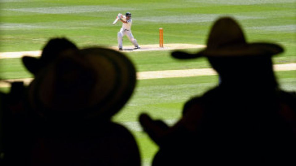 Fans watch David Warner bat at the MCG