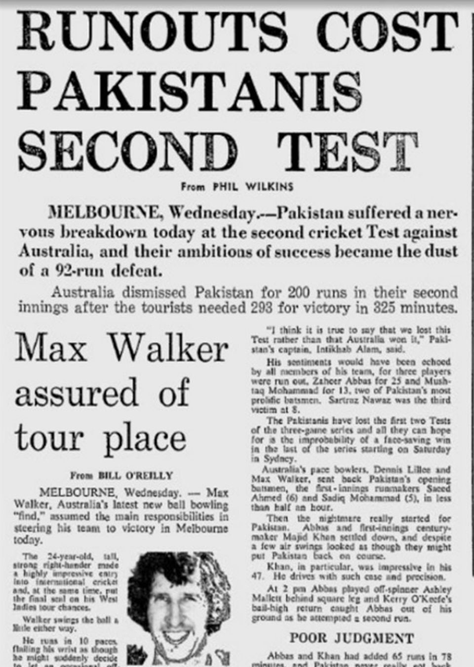 The three run-outs cost Pakistan victory at the MCG