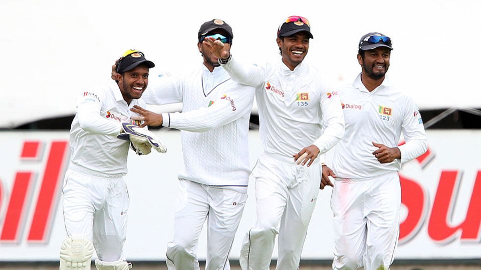 Kusal Mendis (left) took a sharp catch to remove JP Duminy on the opening day