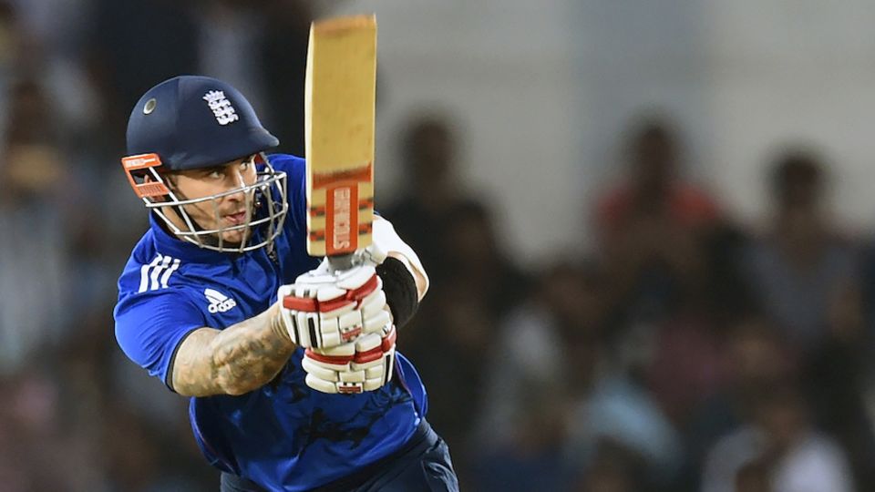 Alex Hales tucks the ball to the leg side