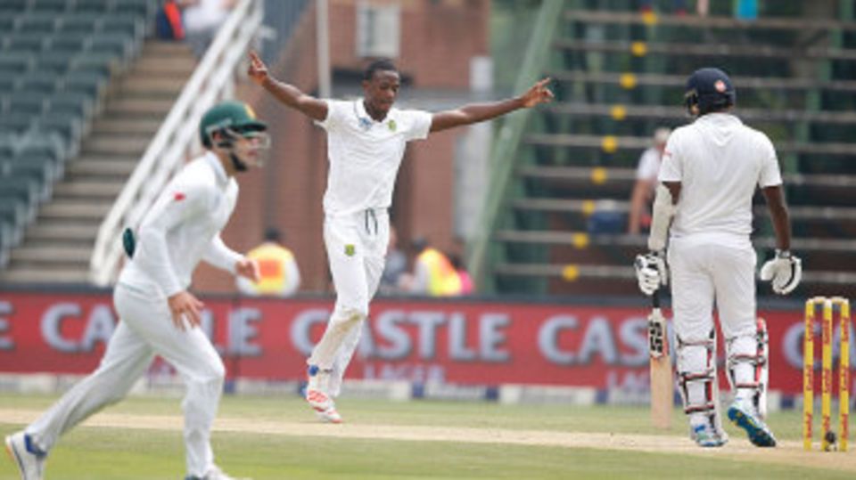 Kagiso Rabada claimed the key wicket of Angelo Mathews