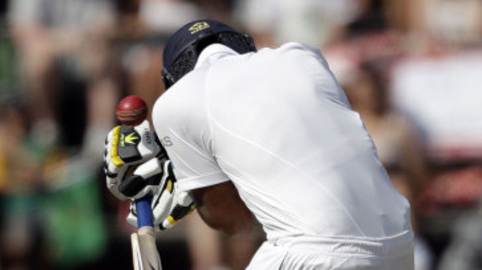 Lahiru Kumara fended a short a delivery