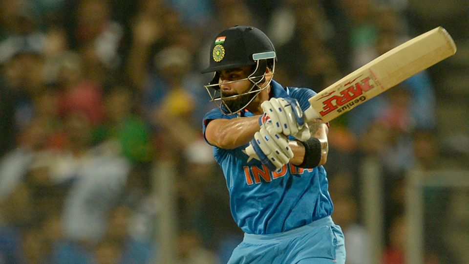 Virat Kohli drills one through the off side