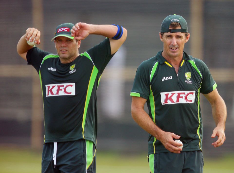 Brad Company: Hodge and Hogg at the 2014 World T20. Both went on to play T20 for another four years