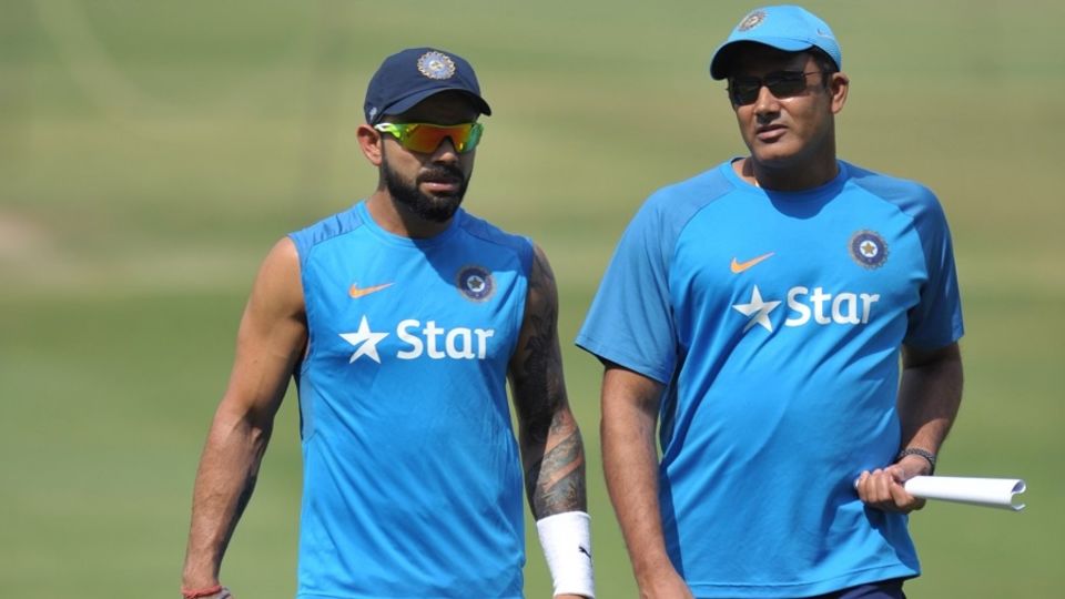Anil Kumble, pictured with India captain Virat Kohli, has been involved in discussions about the new pay structure