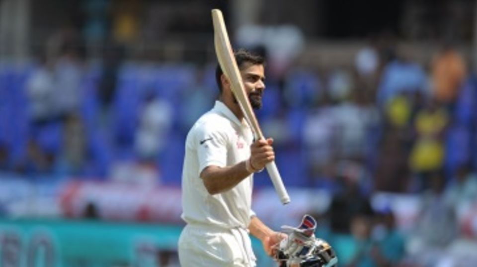 Virat Kohli fell soon after reaching his fourth Test double-hundred