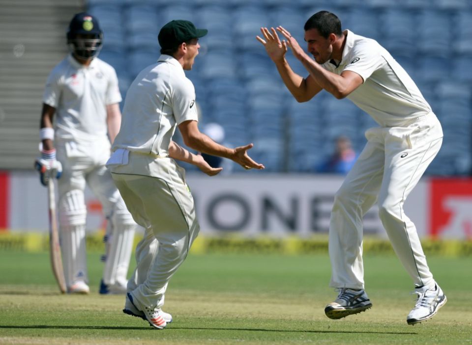 Mitchell Starc removed Virat Kohli for a duck and Steve O'Keefe did the rest