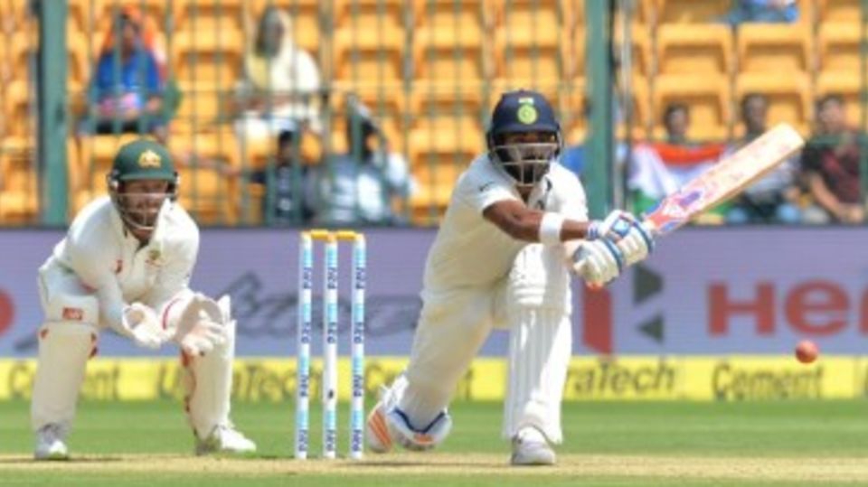 KL Rahul shapes to play a reverse-sweep