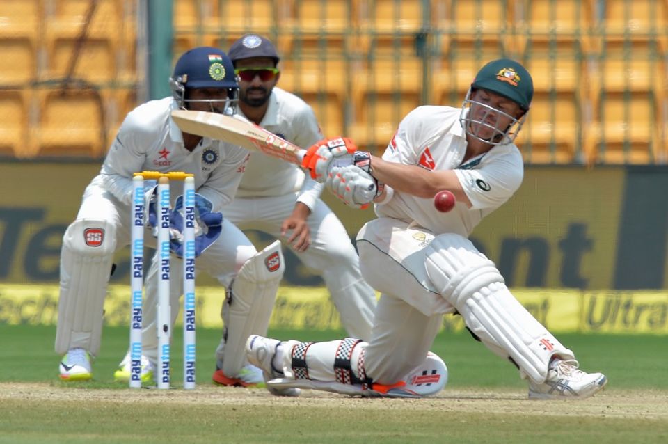 David Warner fell sweeping to R Ashwin