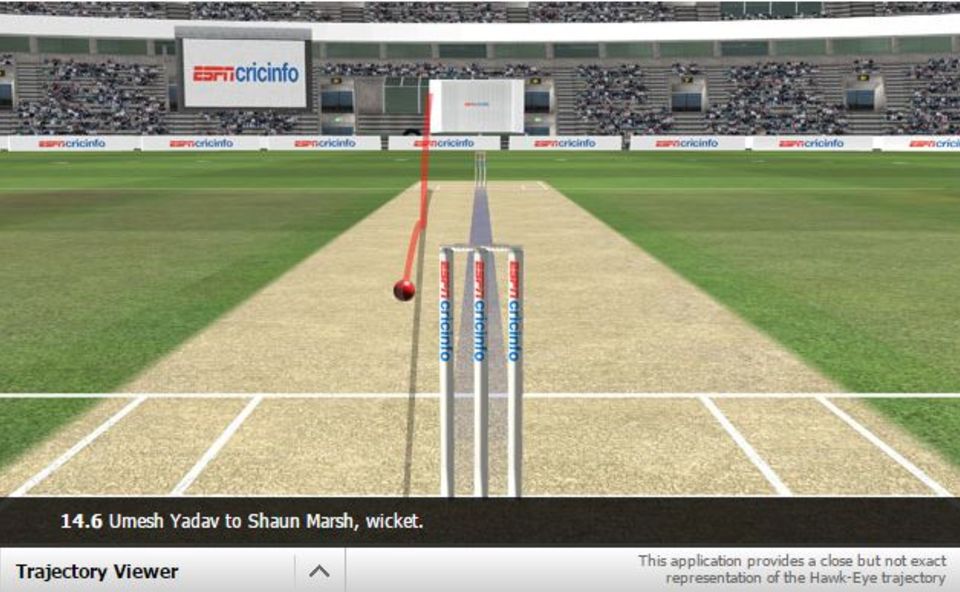 HawkEye view of Shaun Marsh's lbw decision in the first innings