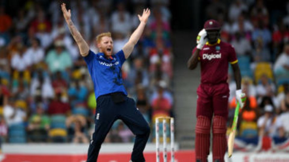 Ben Stokes had Carlos Brathwaite lbw with the first he had bowled to him since the World T20 final