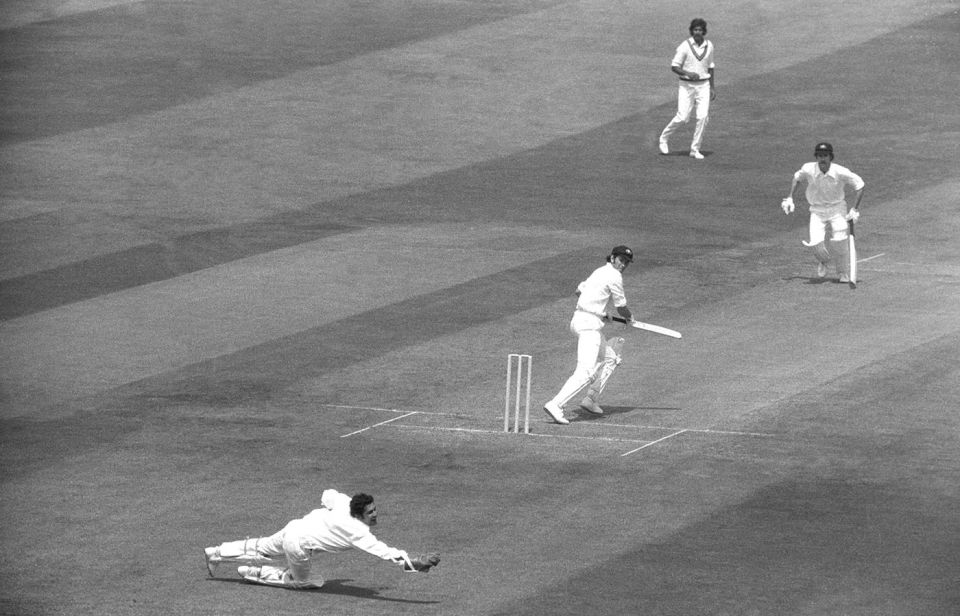 Wasim Bari does his thing against Australia in the 1975 World Cup