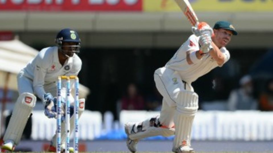 David Warner was dismissed for a quick 19