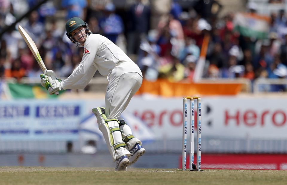Peter Handscomb looks to play the ball fine
