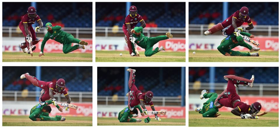 Ahmed Shehzad was involved in a nasty collision with Chadwick Walton