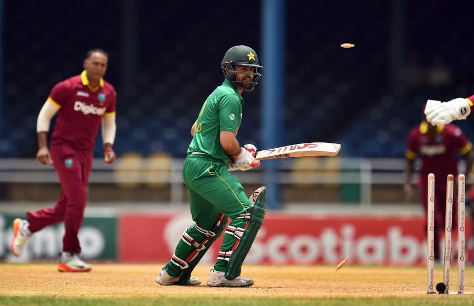 Ahmed Shehzad was bowled second ball of the match by Samuel Badree