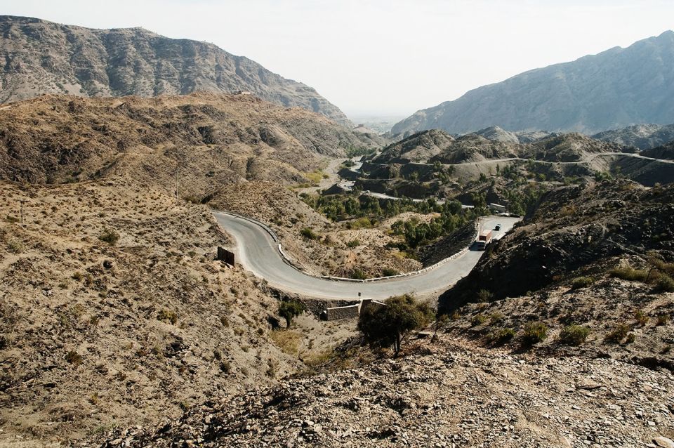 A curving road in the legendary Khyber Pass, FATA