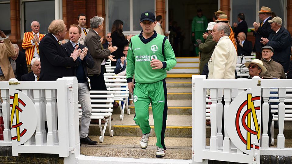 William Porterfield led Ireland out for their historic match