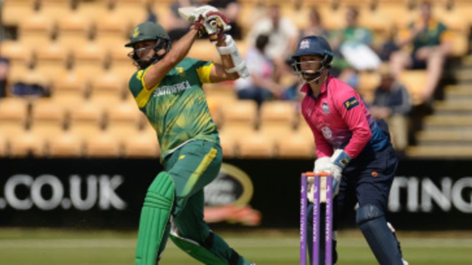 Hashim Amla hits down the ground