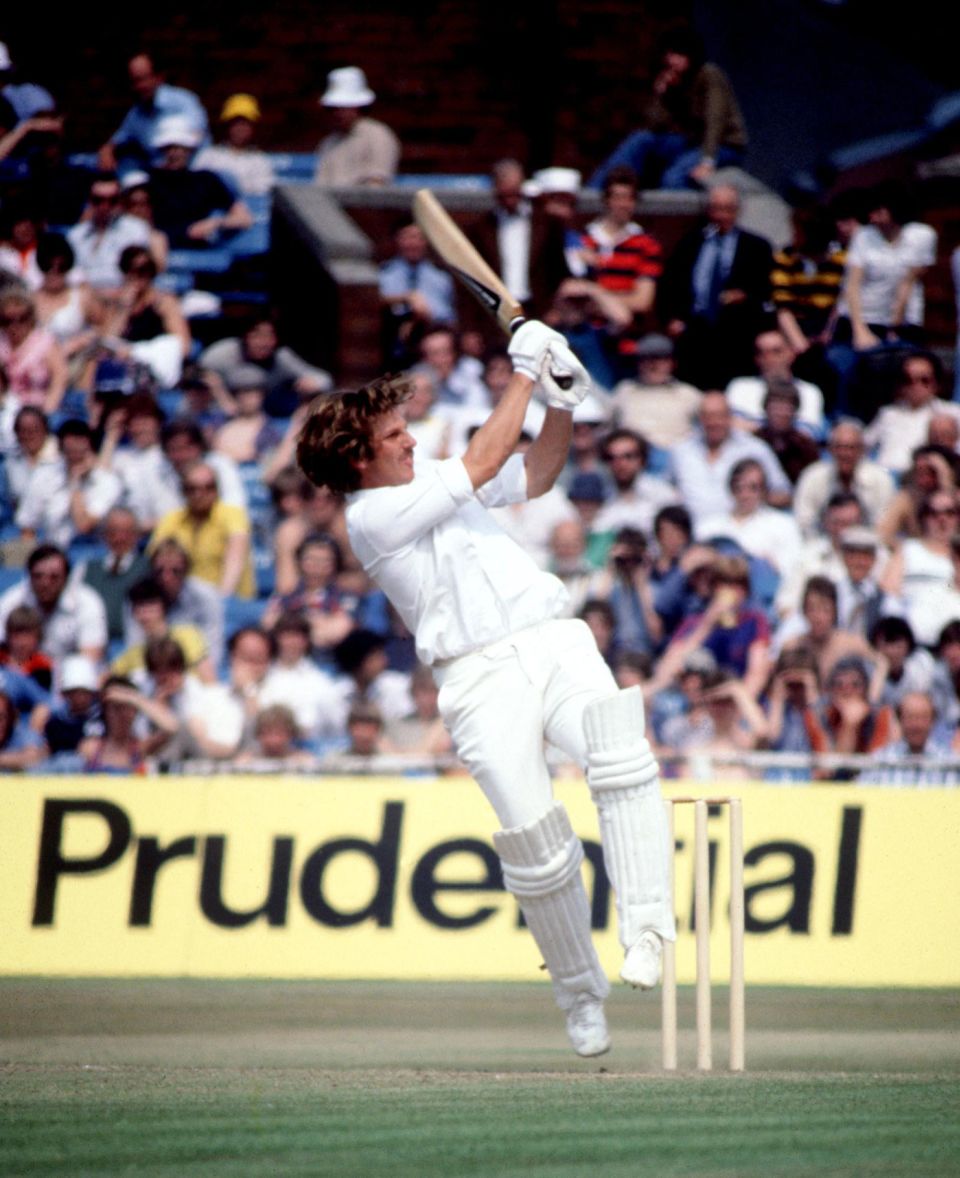Good but not great: Ian Botham on his way to a 13-ball 34 in a Prudential Trophy game at Old Trafford, 1978