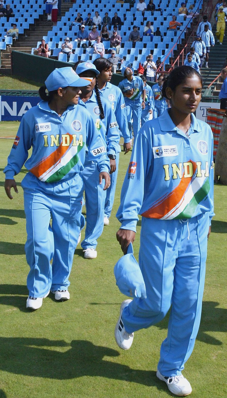 Mithali leads the team out for the 2005 World Cup final, which India lost to Australia