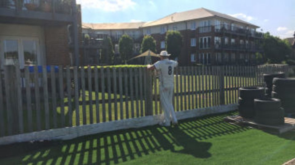 Mitchell Claydon asks for the ball back at Beckenham