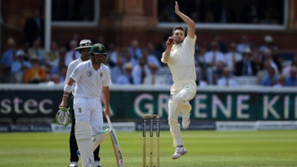 Mark Wood runs it at Lord's on his return to Test cricket
