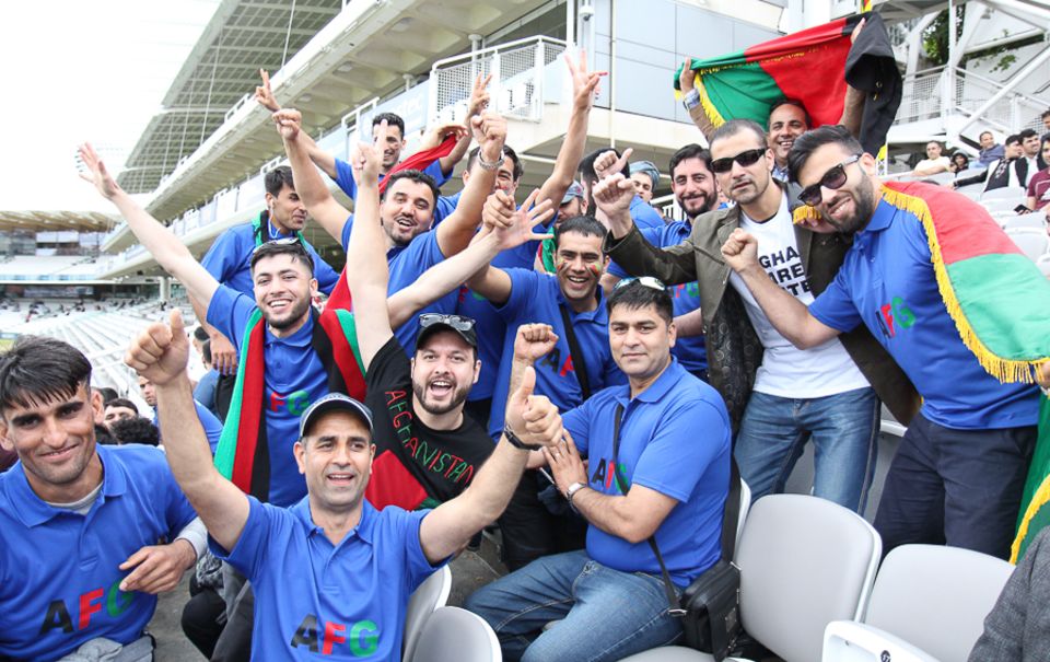 Jan Shinwari (front) helped organise more 100 fans to come down together from Birmingham