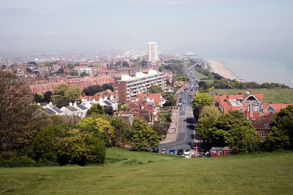 The town and beach of Eastbourne
