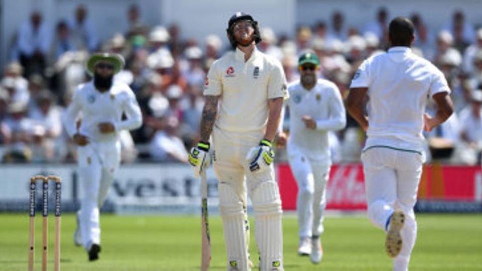 Ben Stokes couldn't believe it when he punched a return catch to Vernon Philander