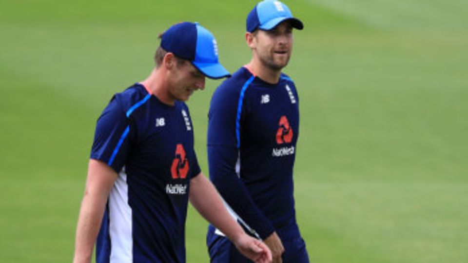 Tom Westley and Dawid Malan take part in training after their maiden Test call-ups
