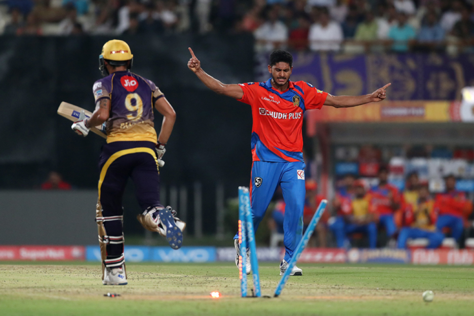 Too hot to handle: Thampi gets one of his 11 wickets in IPL 2017