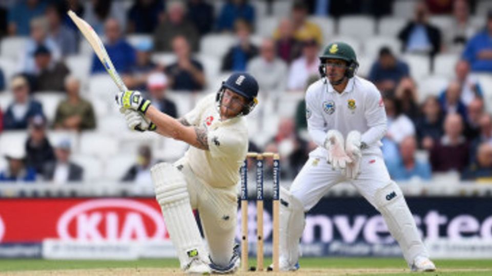 Ben Stokes hit three consecutive sixes, the second of them bring up his century