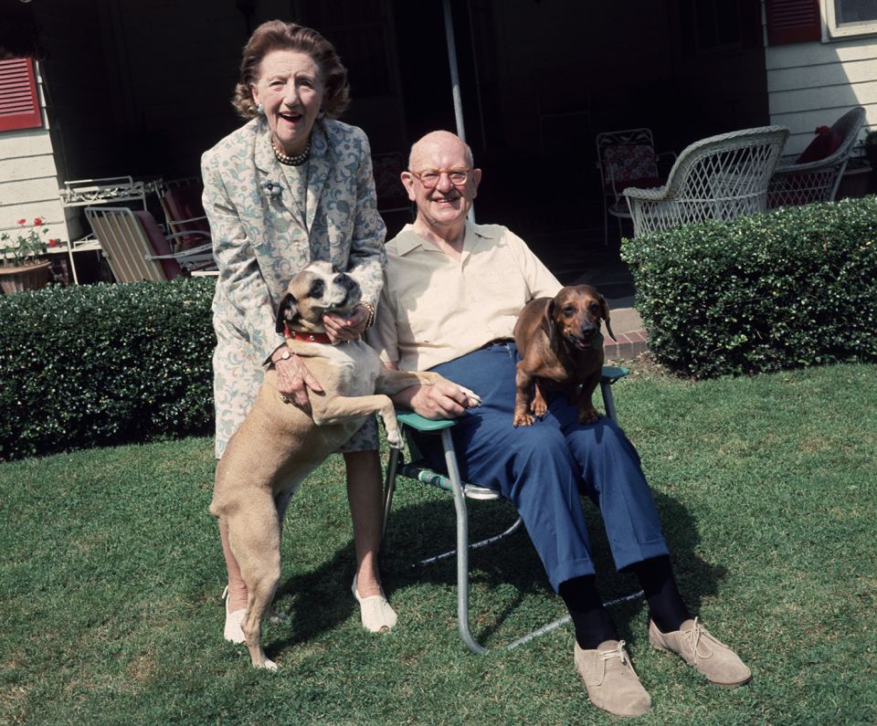 Wodehouse with his wife Ethel in New York, 1968