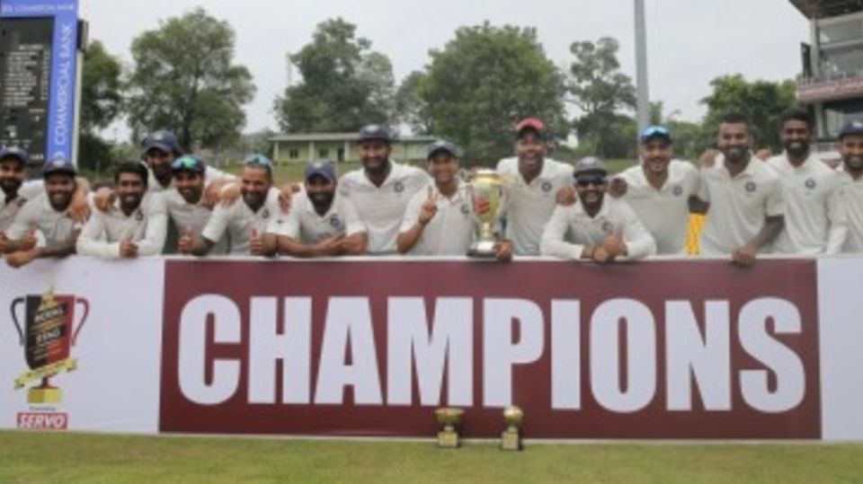 The victorious Indian team pose