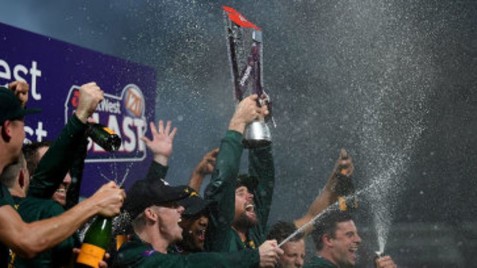 Dan Christian lifts the T20 Blast trophy