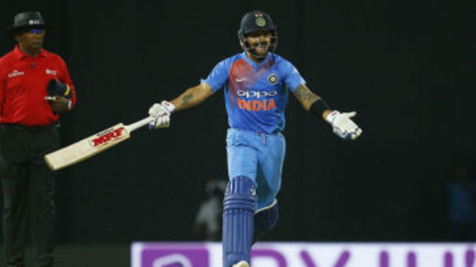 Virat Kohli lets out a cry of anguish as KL Rahul refuses a single