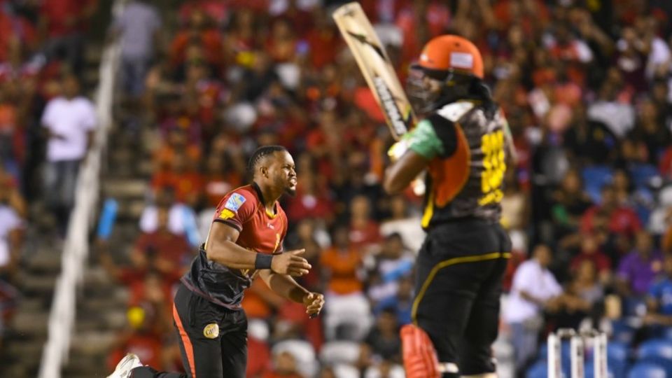 Javon Searles had Chris Gayle caught with his first ball