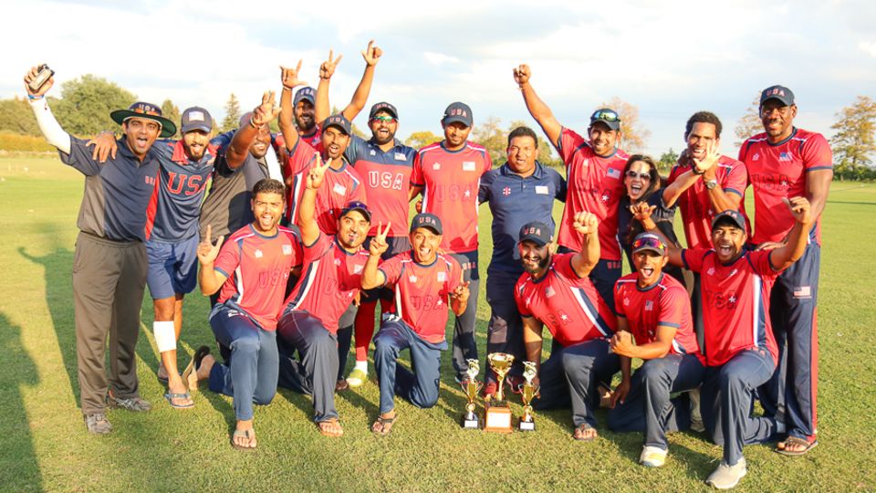 USA celebrate after securing the Auty Cup for the first time since 1991 with a series win over Canada