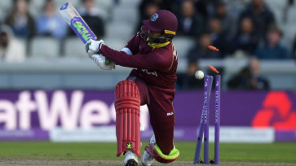 Devendra Bishoo was bowled behind his legs