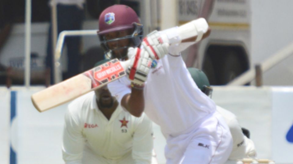 Kraigg Brathwaite guides one into the off side