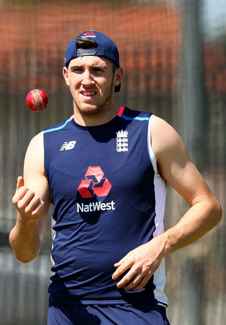 Craig Overton waits to bowl in the nets