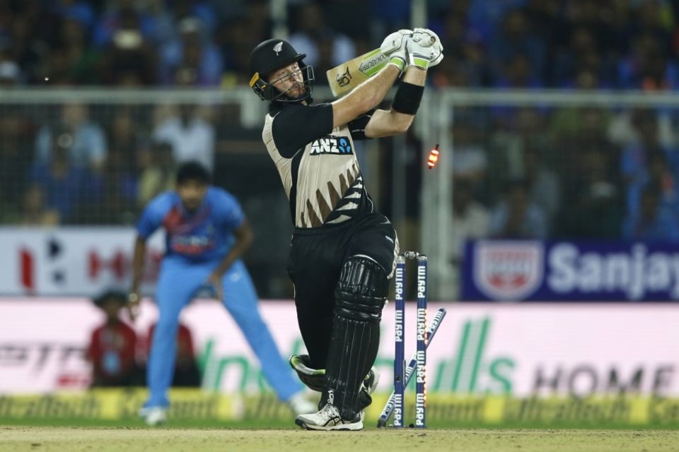 Martin Guptill loses his off stump