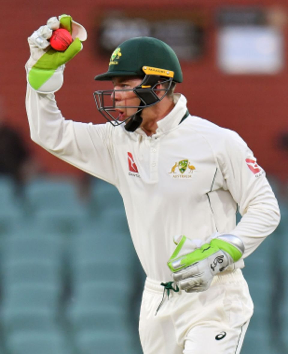 Tim Paine in action behind the stumps