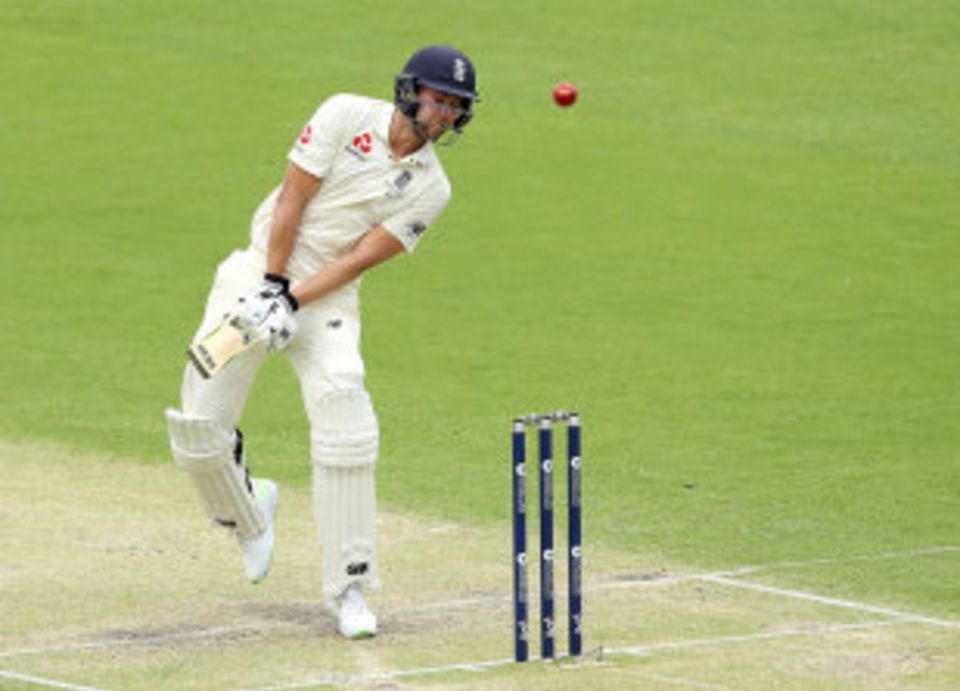Dawid Malan turns his head away from a short delivery