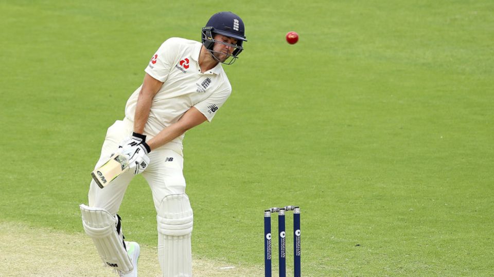 Dawid Malan turns his head away from a short delivery