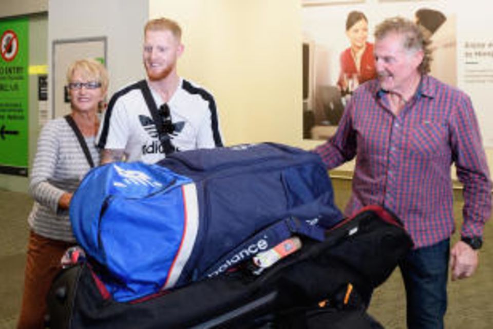 Ben Stokes meets his parents at Christchurch airport