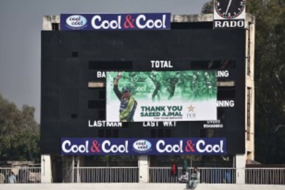 The scorecard paid a tribute to Saeed Ajmal