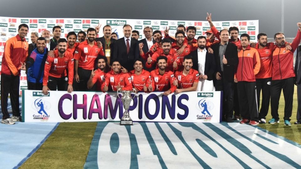 Lahore Blues celebrate the National T20 Cup title