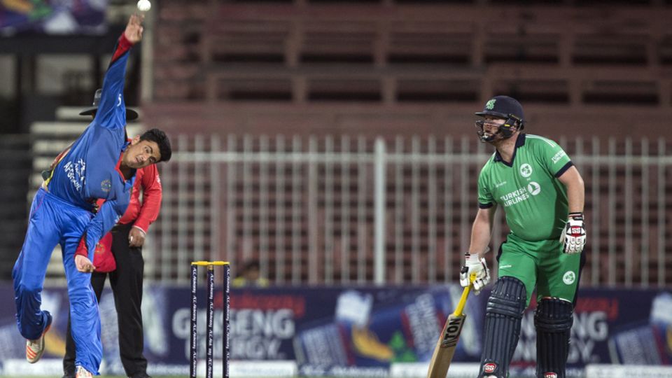 Mujeeb Zadran in his delivery stride
